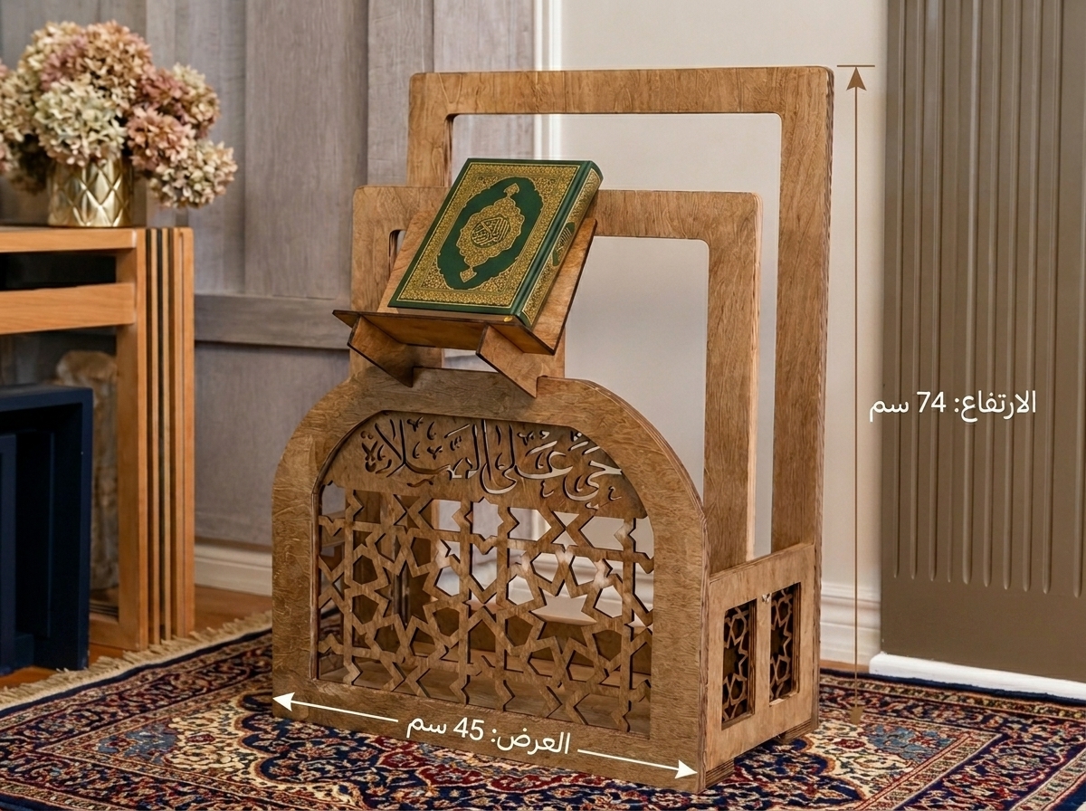 حامل ومنظم إسلامي للمصاحف والكتب الدينية وسجادات الصلاة